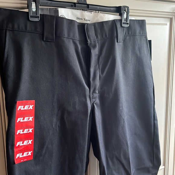Dickies Slim Fit Tapered Leg Black Pants 38 X 30 - Picture 1 of 5